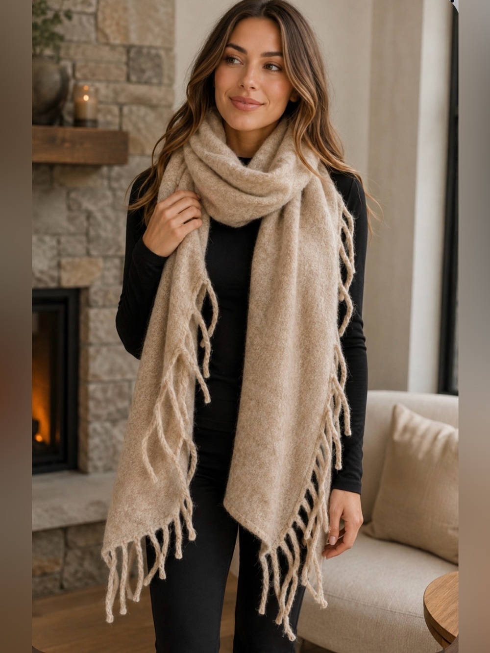 Ann Taylor Heathered Camel color, 84" scarf. Nwt
